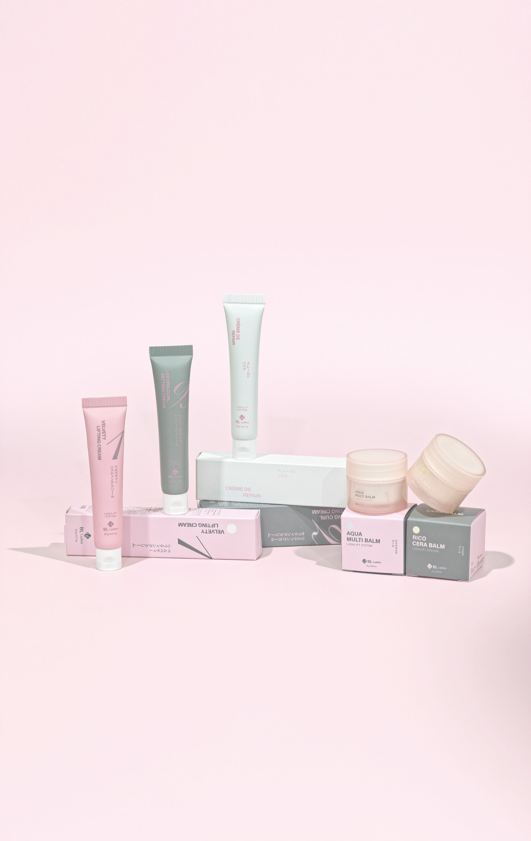 BL Lashes 래쉬 리프트 5종 시스템 (Velvety Lifting Cream, Lasting Curl Setting Cream, Crème de Repair, Aqua Multi Balm, Rico Cera Balm)